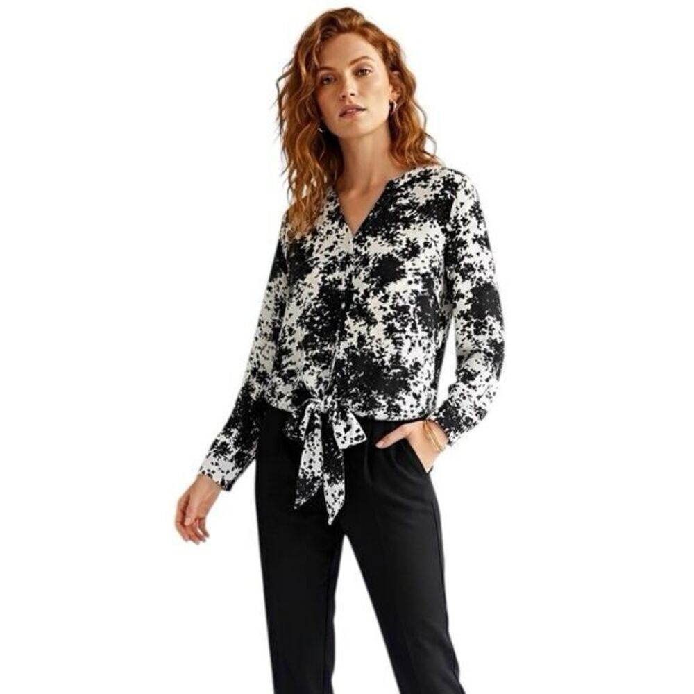 Talbots Womens Blouse Sz XL Petite Long Sleeve Bohemian Boho Feminine Romantic